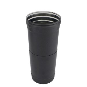 Tubo de chaminé extensível em Inox simples 15/25 cm Preto / antracite