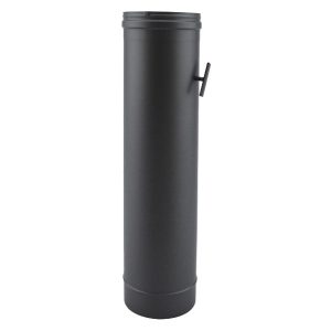 Tubo de chaminé c/registo em Inox simples 1m Preto / antracite