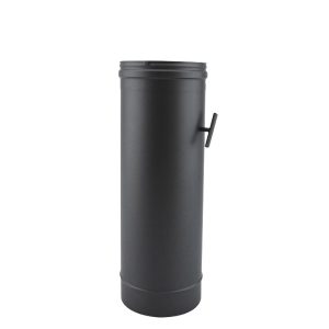 Tubo de chaminé c/registo em Inox simples 50 cm Preto / antracite