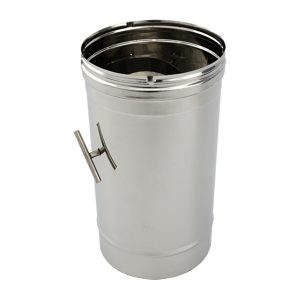 Tubo de chaminé c/registo em Inox simples 33cm