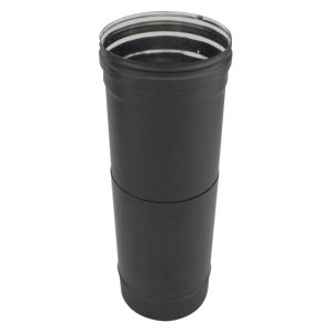 Tubo de chaminé extensível em Inox simples 38/56 cm Preto / antracite