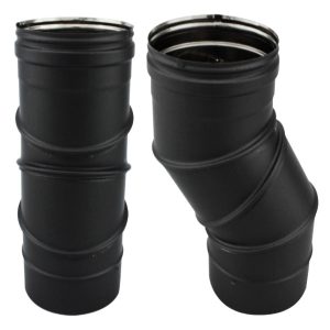 Curva regulável 0º à 90º para chaminé em Inox simples Preto / antracite