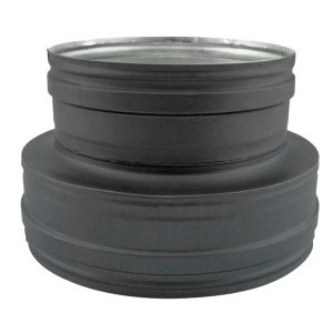 Adaptador de chaminé parede dupla para simples em aço Inox Preto / antracite