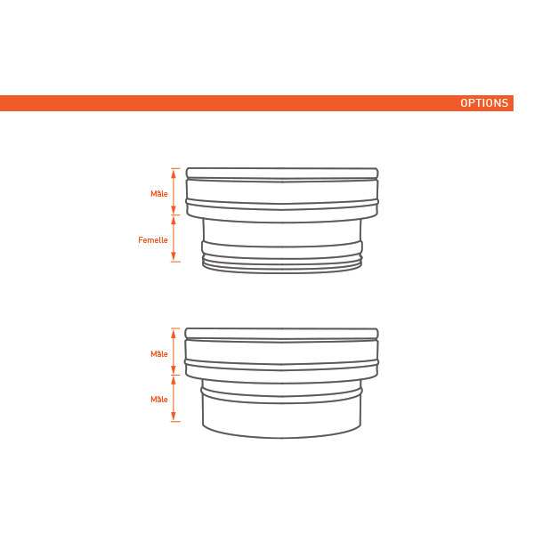 Adaptador de chaminé simples para parede dupla em Inox - Imagem 3