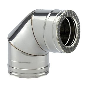 Curva 90º para chaminé em Inox parede dupla