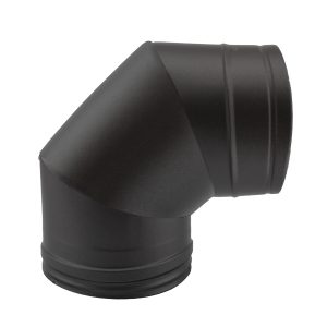 Curva 90º para chaminé em Inox parede dupla Preto / antracite