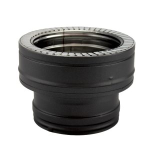 Adaptador de chaminé simples para parede dupla em Inox Preto / antracite