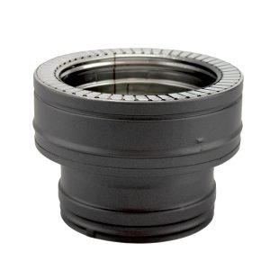 Adaptador de chaminé simples para parede dupla em Inox Preto / antracite